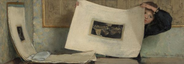 Laura Theresa Alma Tadema (Lady), Anna Leafing Through a Portfolio of Prints