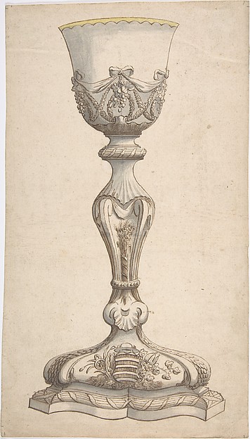 Anonymous, French, 18th century, Design for Chalice with Arms of Jean-François Paul LeFevre de Caumartin, Bishop of Vannes