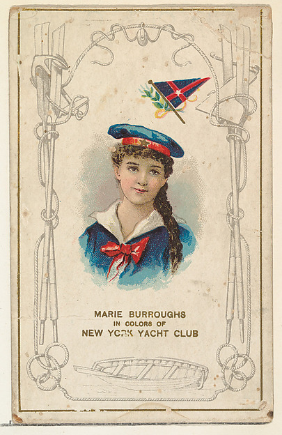 W. Duke, Sons & Co., Marie Burroughs in Colors of the New York Yacht Club, from the Yacht Colors of the World series (N140) issued by Duke Sons & Co. to promote Honest Long Cut Tobacco