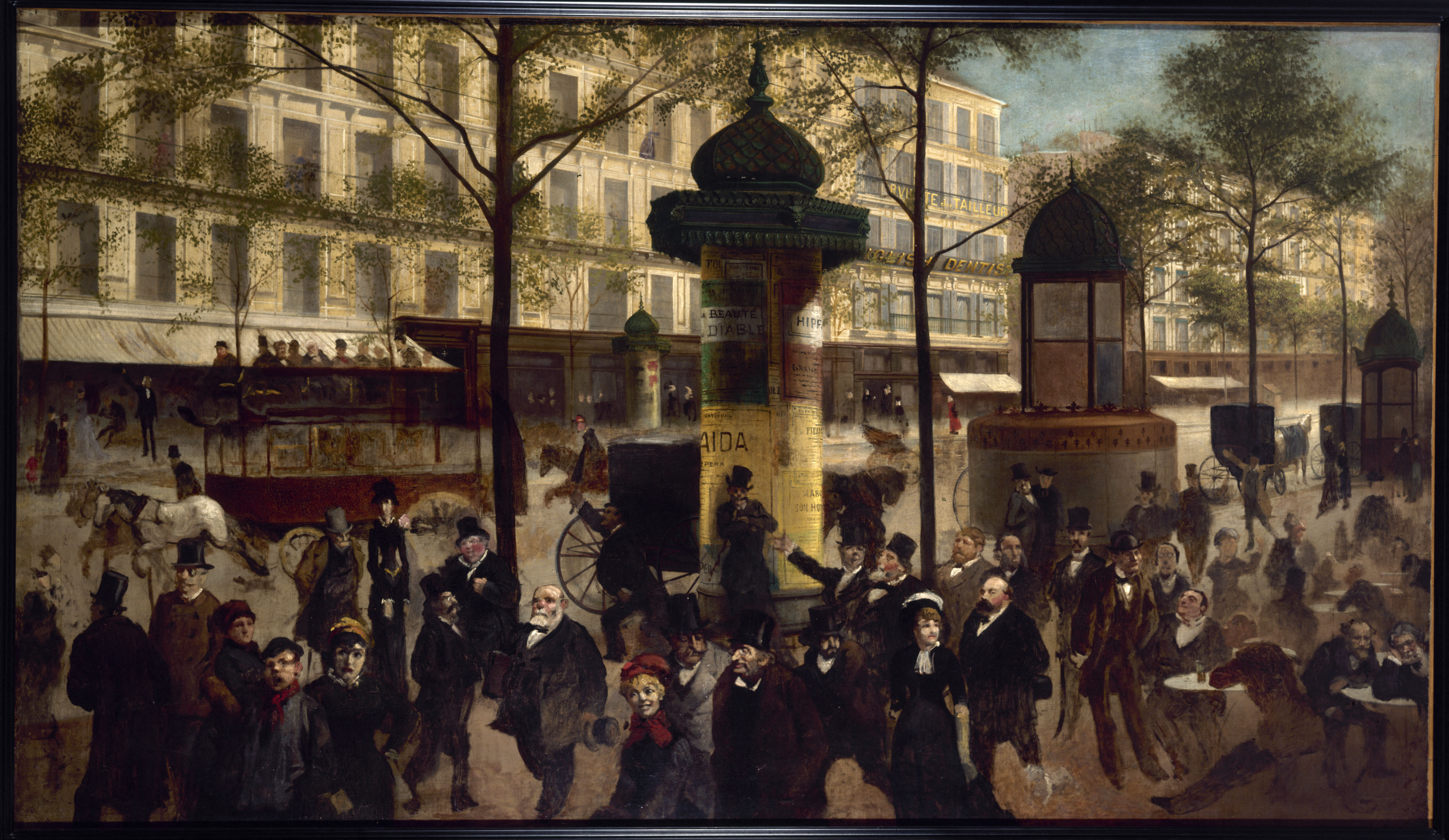 André Gill, Esquisse pour un panorama du boulevard Montmartre animé des personnalités parisiennes contemporaines