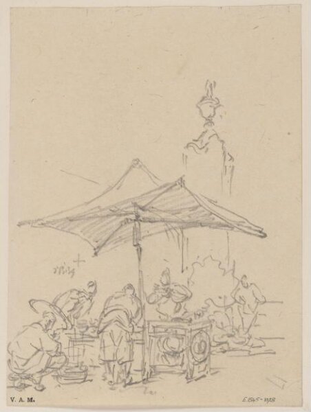George Chinnery, Chinese figures at a food stall