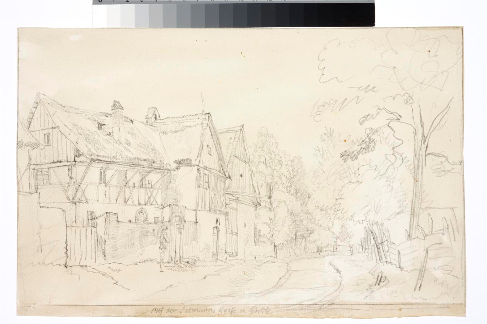 tundmatu kunstnik (autor), Houses with street. Görlitz