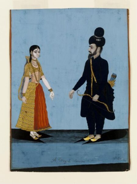 Unknown, A Mughal warrior and his wife