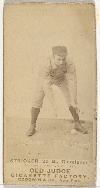 Goodwin & Company, John A. "Cub" Stricker, 2nd Base, Cleveland, from the Old Judge series (N172) for Old Judge Cigarettes