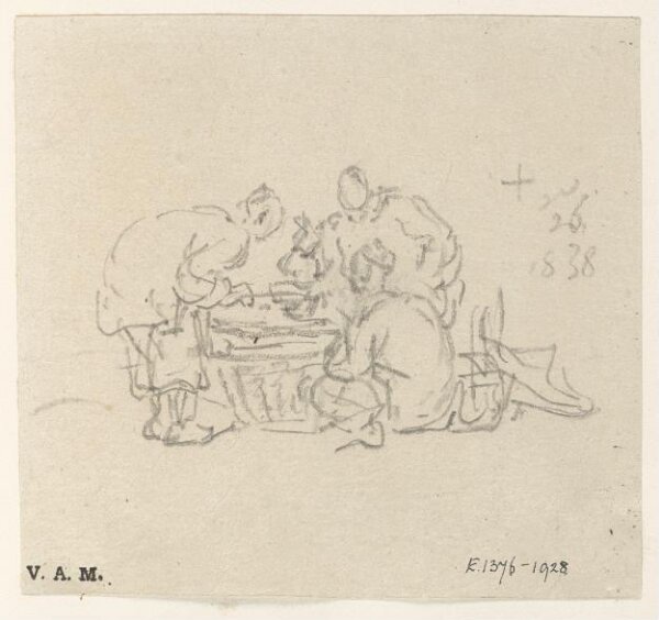 George Chinnery, Chinese figures around a large basket