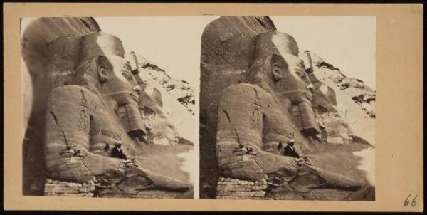 Francis Frith, Stereoscopic photograph of the Colossal Statue of Ramesses in Thebes