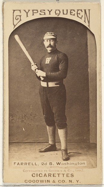 Goodwin & Company, John A. "Jack" Farrell, 2nd Base, Washington Nationals, from the Old Judge series (N172) for Old Judge and Gypsy Queen Cigarettes