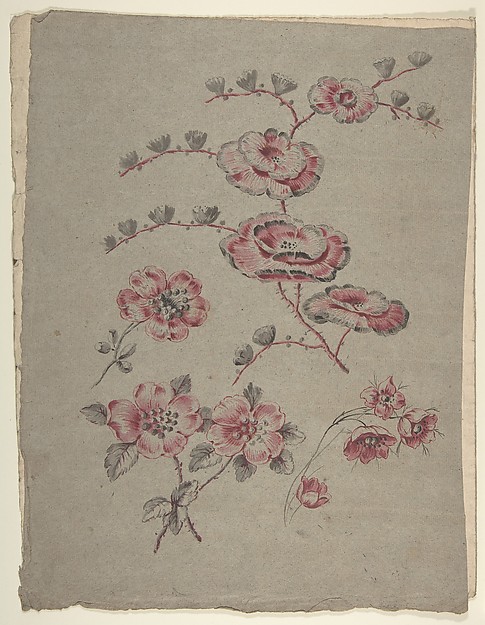 Anonymous, French, 19th century, Pink Flower Pattern