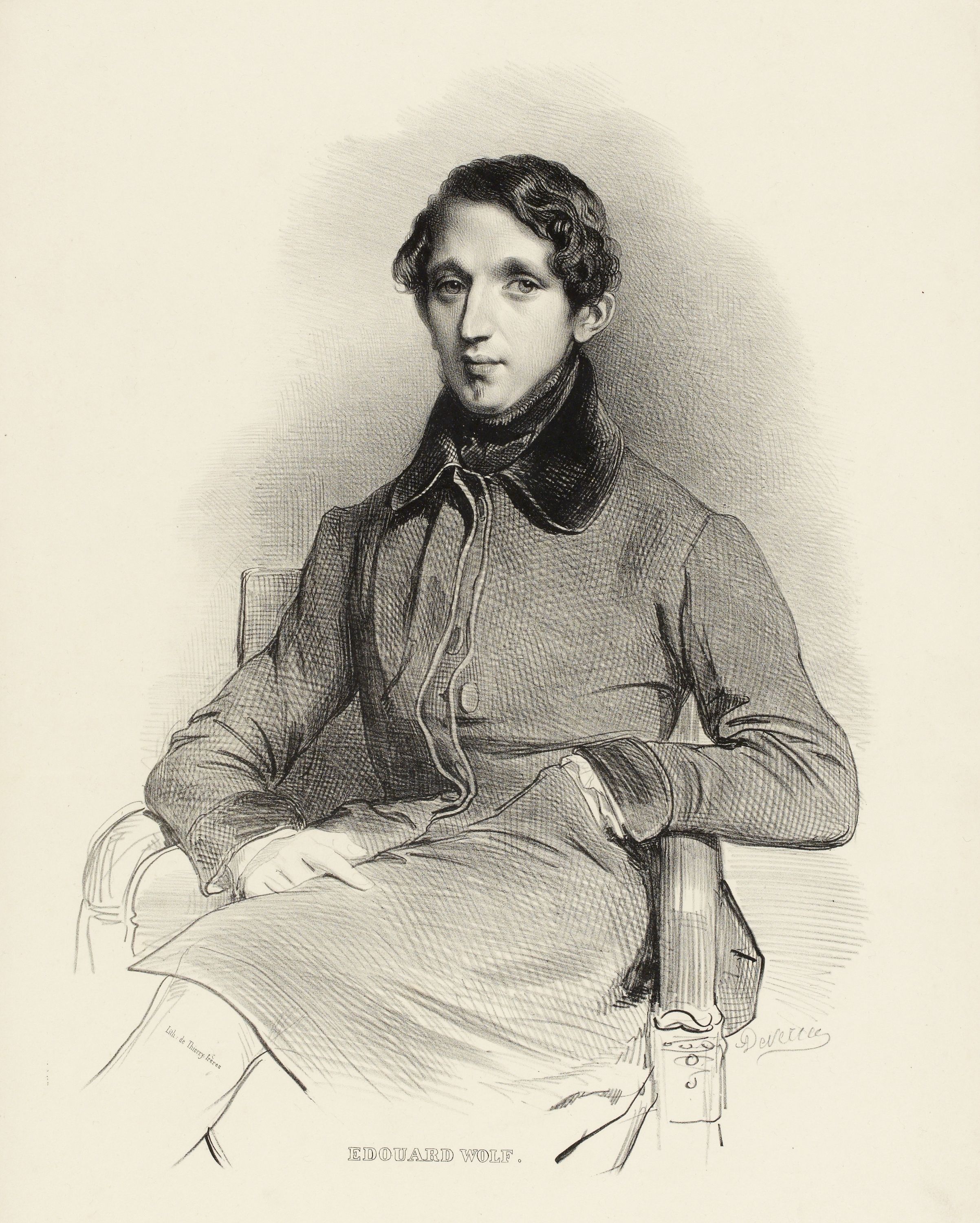 Achille Devéria, Portrait d'Édouard Wolf, pianiste et compositeur