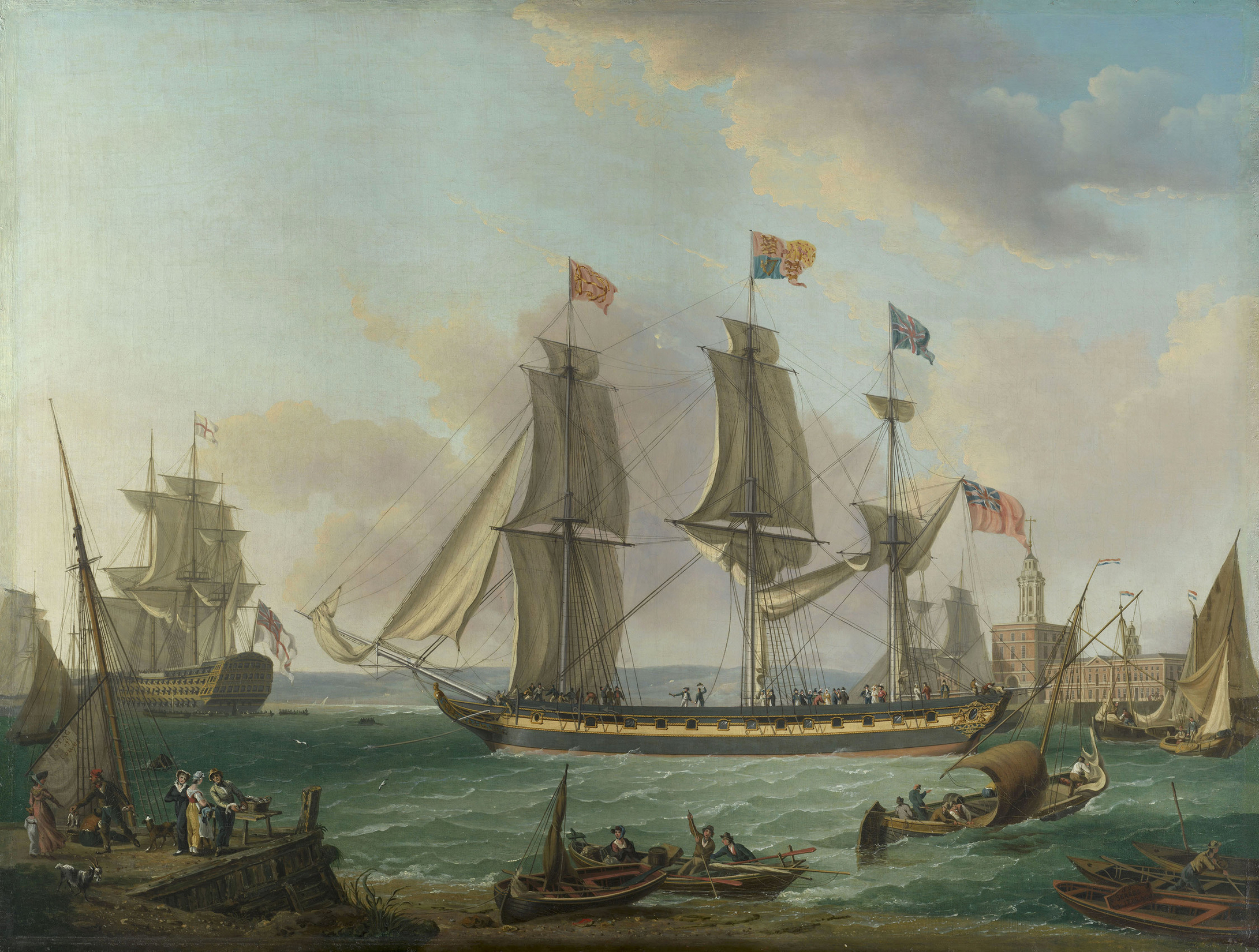 John Thomas Serres, The Royal Yacht 'The Royal George', at Portsmouth