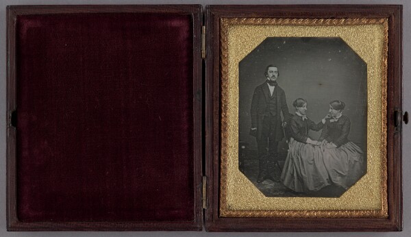Unknown, [Copy Daguerreotype of a Man and Two Women]