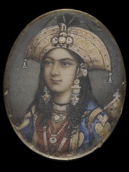 Unknown, One of eleven bust portraits depicting Mughal ladies and princesses.