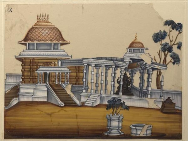 Unknown, One of sixteen paintings of unidentified South Indian temples.