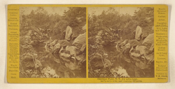 William M. Chase, Cascades and Pool. [Central Park, New York City]