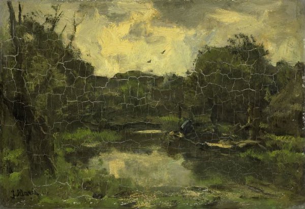 Jacob Maris, Landschap met schuit