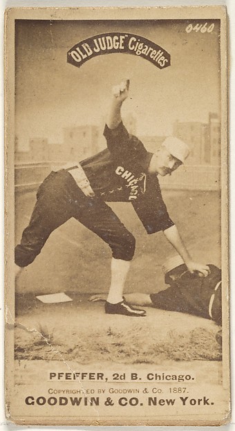 Goodwin & Company, Fred "Dandelion" Pfeffer, 2nd Base, Chicago, from the Old Judge series (N172) for Old Judge Cigarettes