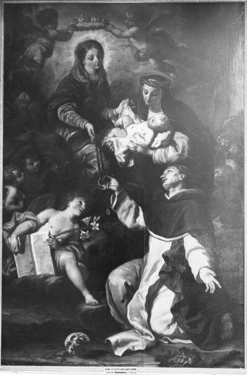 Johann Carl Loth, Der hl. Dominikus empfängt den Rosenkranz