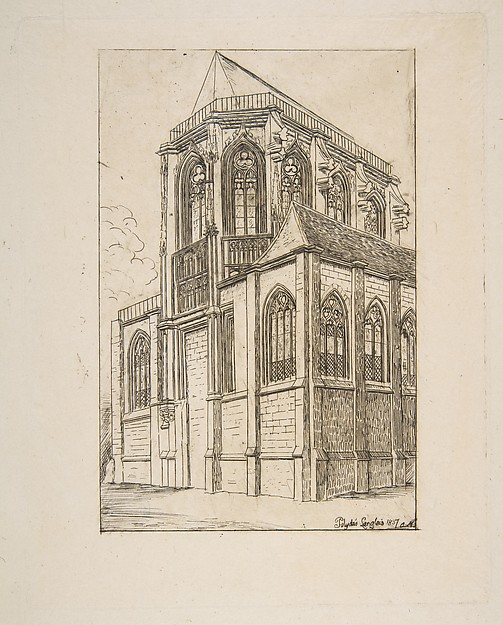 Charles Meryon, Chevet de St. Martin-sur-Renelle (The apse of the Church of St. Martin-sur-Renelle, Paris)