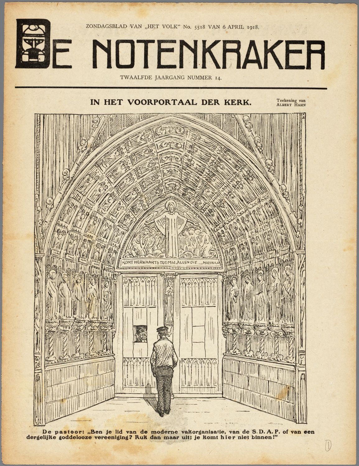 Hahn, Albert,draughtsman., In het voorportaal der kerk