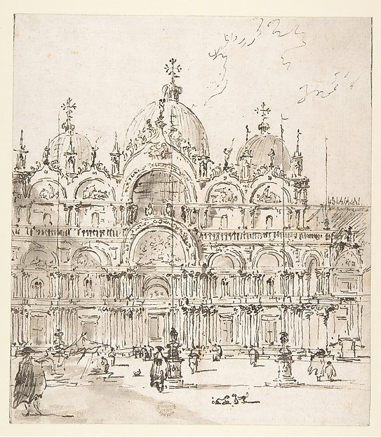 Francesco Guardi, View of Piazza with Basilica of San Marco
