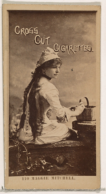 W. Duke, Sons & Co., Card Number 110, Maggie Mitchell, from the Actors and Actresses series (N145-2) issued by Duke Sons & Co. to promote Cross Cut Cigarettes