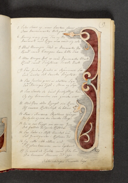 Johan Thomas Lundbye, Tungt ornament samt vers. Side 19