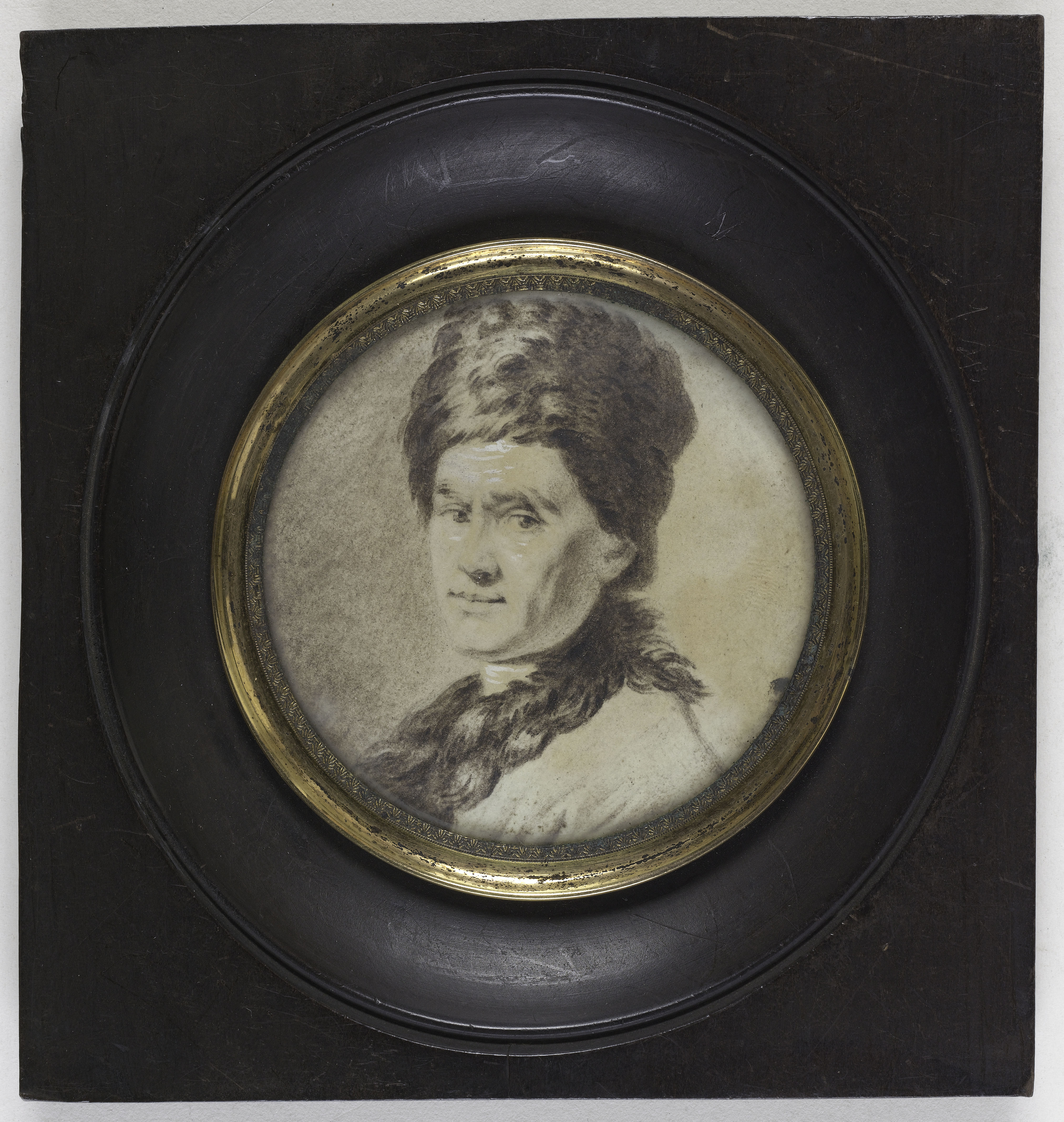 Anonyme, Portrait de Jean-Jacques Rousseau portant sa toque de fourrure