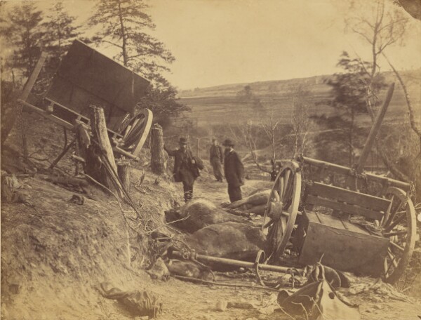 A. J. Russell, Scene of Battle, Fredericksburg, Virginia [Caissons destroyed by Federal shells]