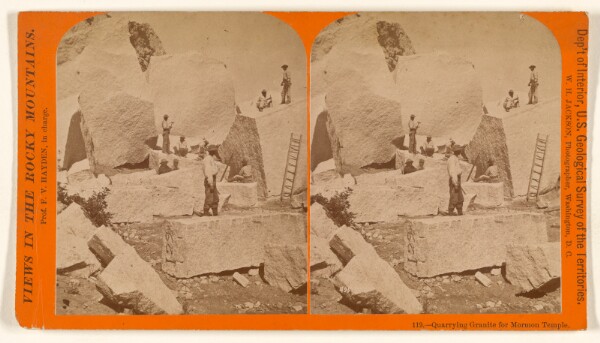 William Henry Jackson, Quarrying Granite for Mormon Temple.