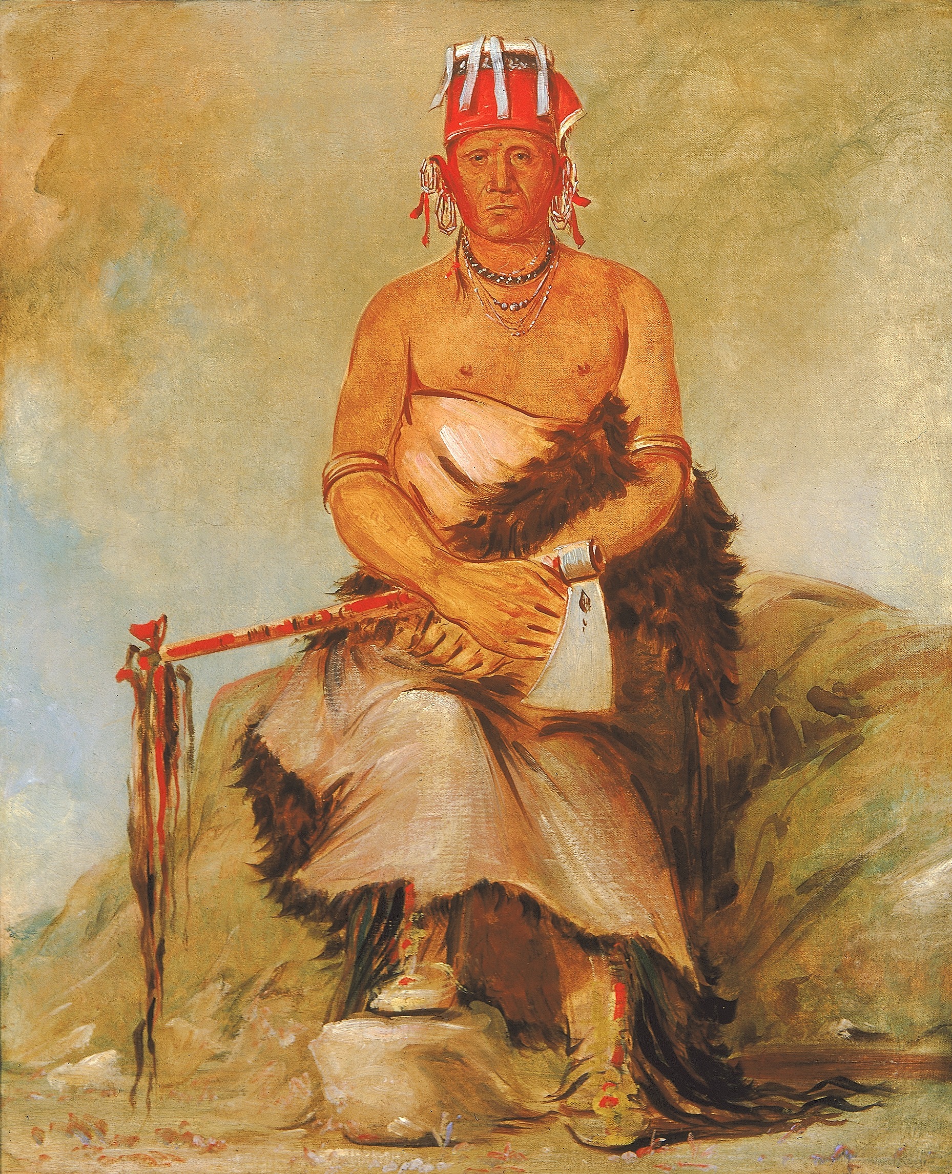 George Catlin, A'h-sha-la-cóots-ah, Mole in the Forehead, Chief of the Republican Pawnee