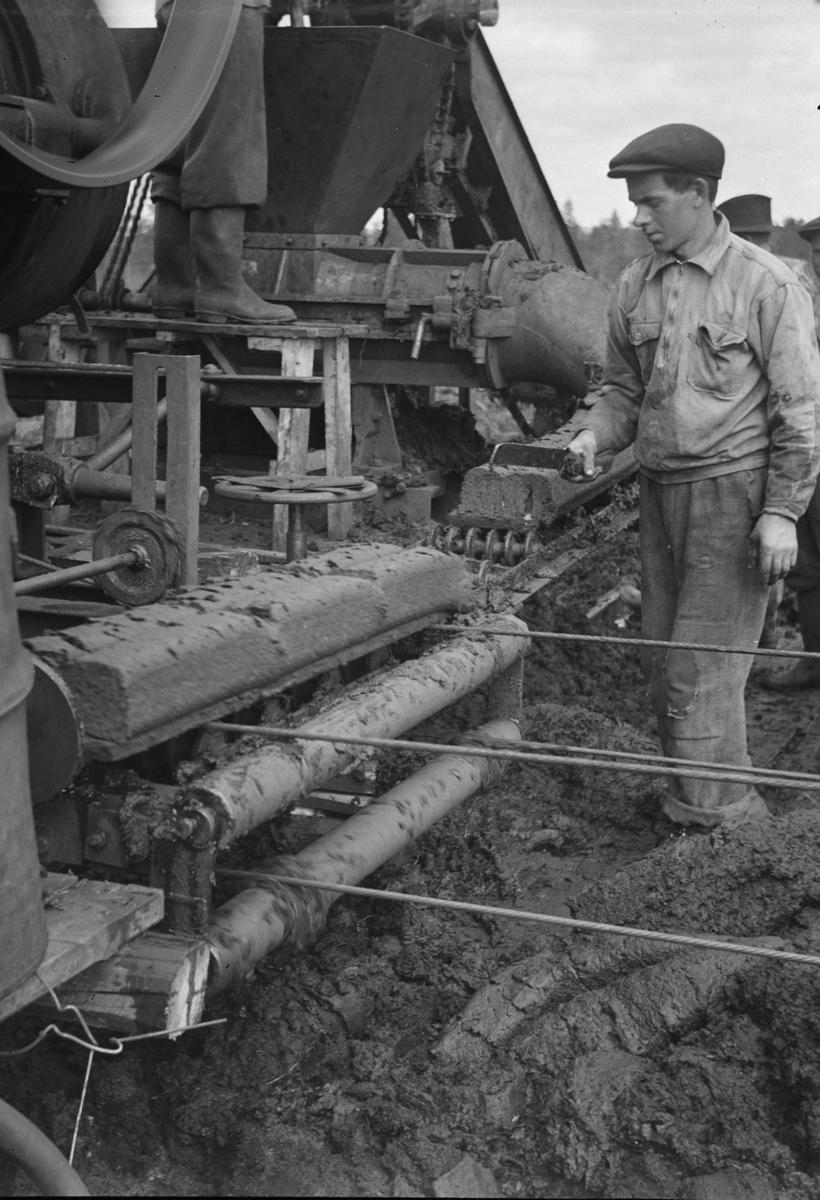 Anno Domkirkeodden, TORVPRODUKSJON, TORVMASKIN, UKJENT TORVMYR, I LØTEN, 1943.