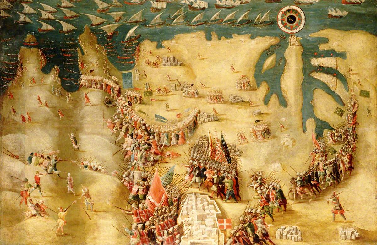 Matteo Perez d'Aleccio, The Siege of Malta: Flight of the Turks, 13 September 1565