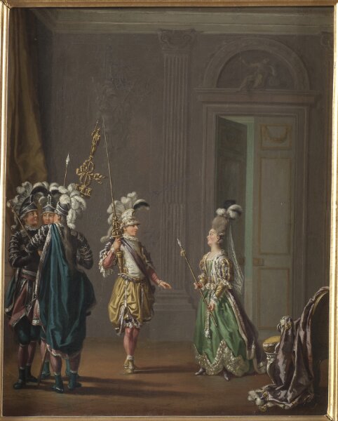 Pehr Hilleström d.ä., Gustav III, 1746-1792, kung av Sverige och Ulrika Eleonora von Fersen, 1749-1810