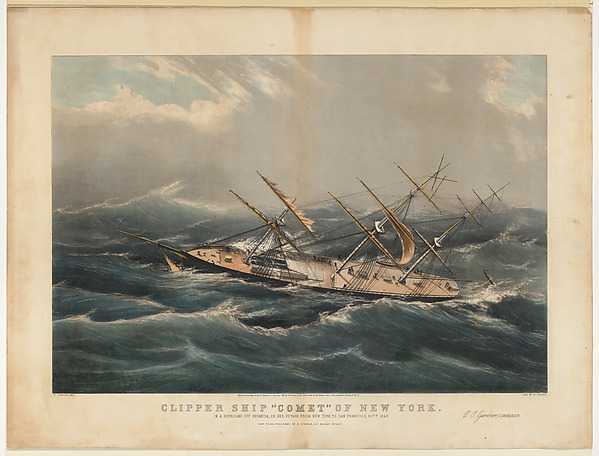 Charles Parsons, Clipper Ship "Comet" of New York in a Hurricane off Bermuda on her Voyage from New York to San Francisco, October 1852