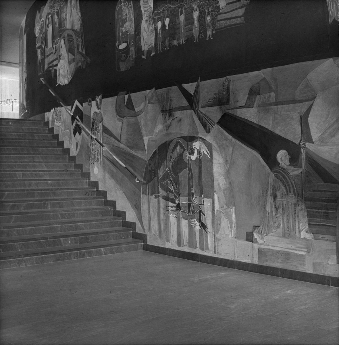 Gunnar Sundgren, Väggdekoration i entréhallen på Uppsala Stadsteater, kvarteret Oxen, Dragarbrunn, Uppsala