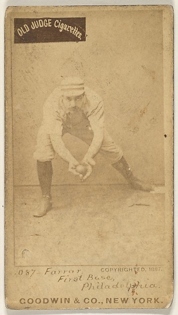 Goodwin & Company, Sidney Douglas Farrar, 1st Base, Philadelphia, from the Old Judge series (N172) for Old Judge Cigarettes