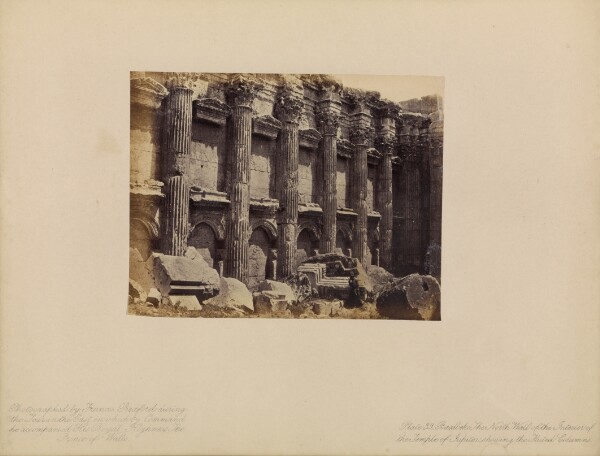 Francis Bedford, Baalbek - The North Wall of the Interior of the Temple of Jupiter, Showing the Fluted Columns