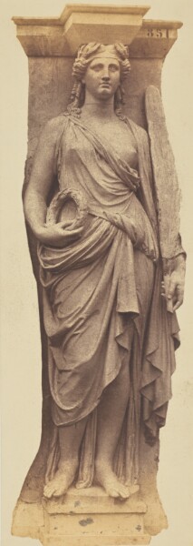 Édouard Baldus, [Caryatid by Louis Brian, Decoration of the Louvre, Paris]