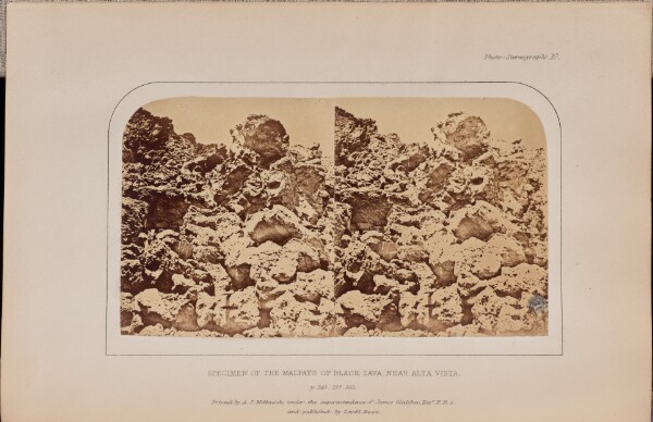 Charles Piazzi Smyth, Specimen of the malpays of black lava near Alta Vista