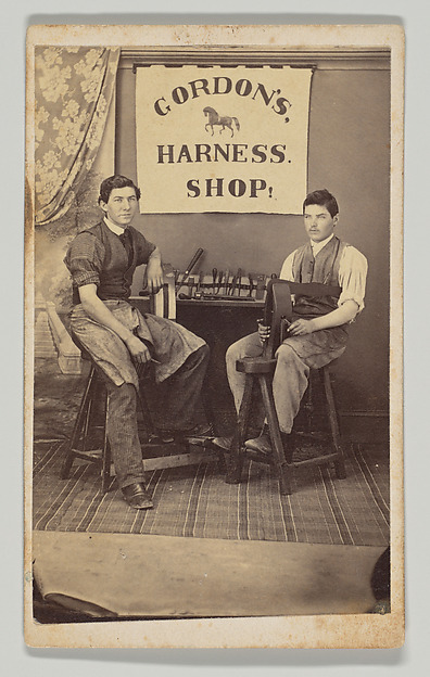 Unknown, [Two Harness Makers from Gordon's Harness Shop, with Tools]