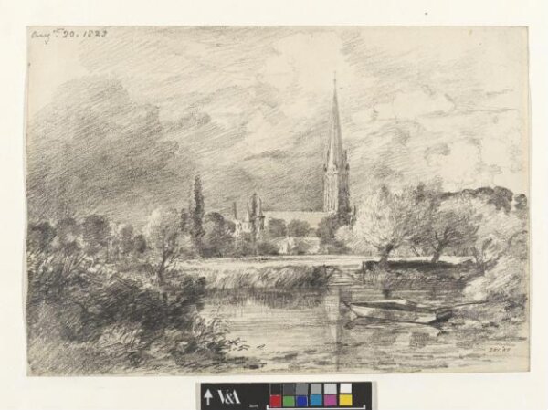 Constable, John (RA), Salisbury Cathedral, seen over the river from the south-west