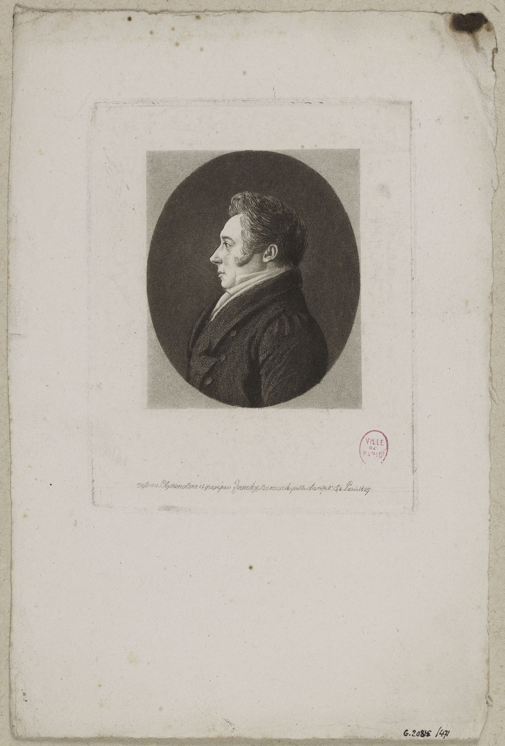 Edmé Quenedey, Portrait d'un homme, fin XVIIIème siècle/début XIXème siècle