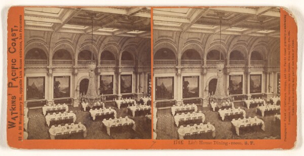 Carleton Watkins, Lick House Dining-room, S.F. [second view]