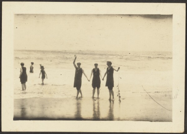 Louis Fleckenstein, [Figures in Bathing Suits at the Beach]