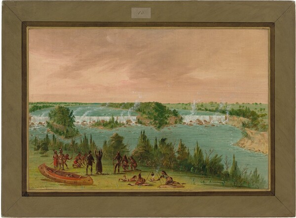 George Catlin, Father Hennepin and Companions at the Falls of St. Anthony.  May 1, 1680