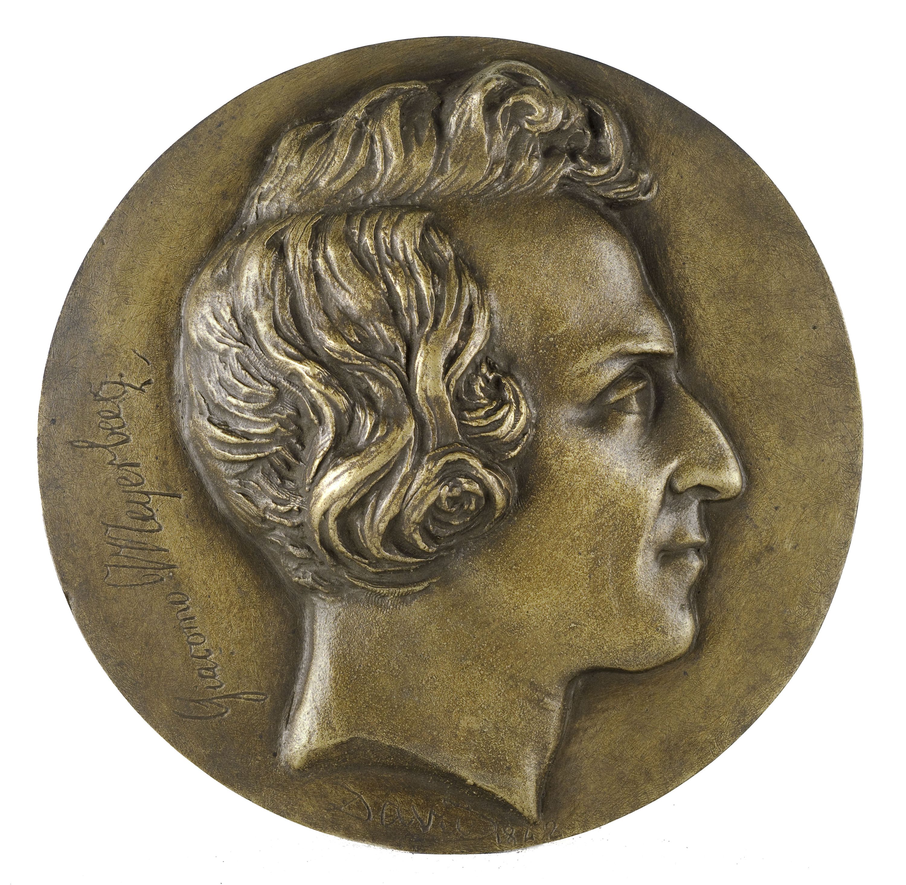 David d'Angers, Portrait de Giacomo Meryerbeer (1791-1869), compositeur allemand