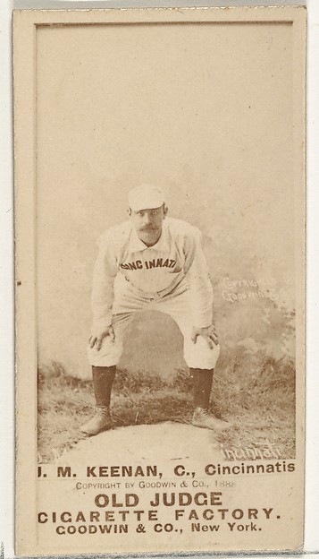 Goodwin & Company, James William "Jim" Keenan, Catcher, Cincinnati, from the Old Judge series (N172) for Old Judge Cigarettes