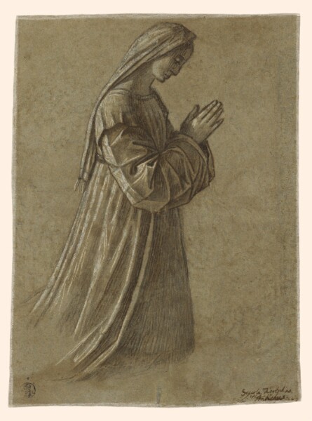 Vittore Carpaccio, Study of the Virgin (recto); Study of the Virgin and of Hands (verso)