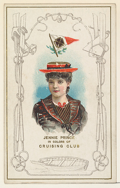 W. Duke, Sons & Co., Jennie Prince in Colors of the Cruising Club, from the Yacht Colors of the World series (N140) issued by Duke Sons & Co. to promote Honest Long Cut Tobacco