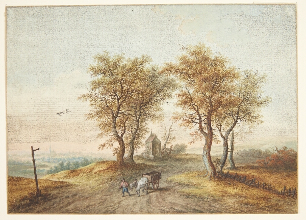 Christoph Ludwig Agricola, Landskab med træer omkring en landevej og et kapel